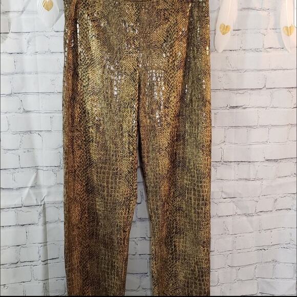 MK Solo Snakeskin Print Fitted Pants Sz M - Picture 3 of 8